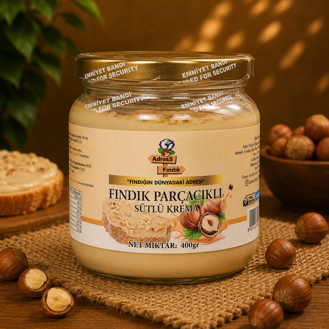 FINDIK PARÇACIKLI SÜTLÜ KREMA 400 g