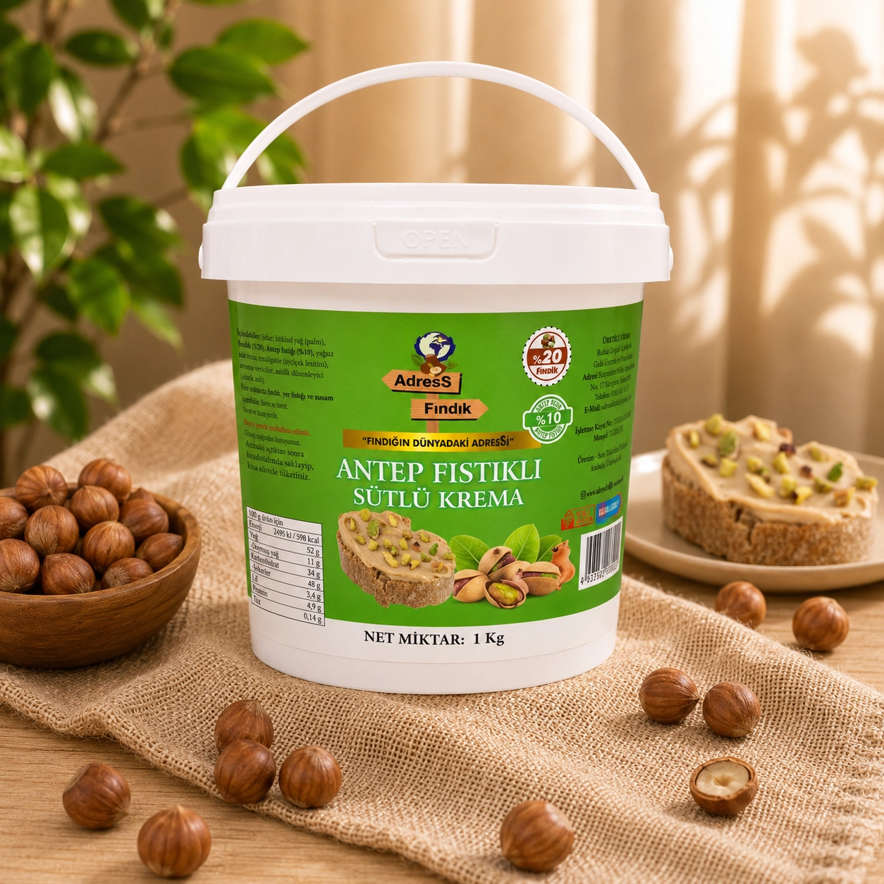 ANTEP FISTIKLI SÜTLÜ KREMA 1 Kg