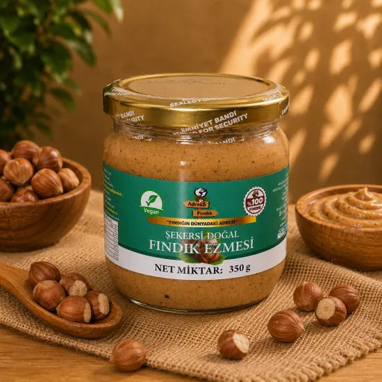 ŞEKERSİZ DOĞAL KATKISIZ FINDIK EZMESİ 350 g