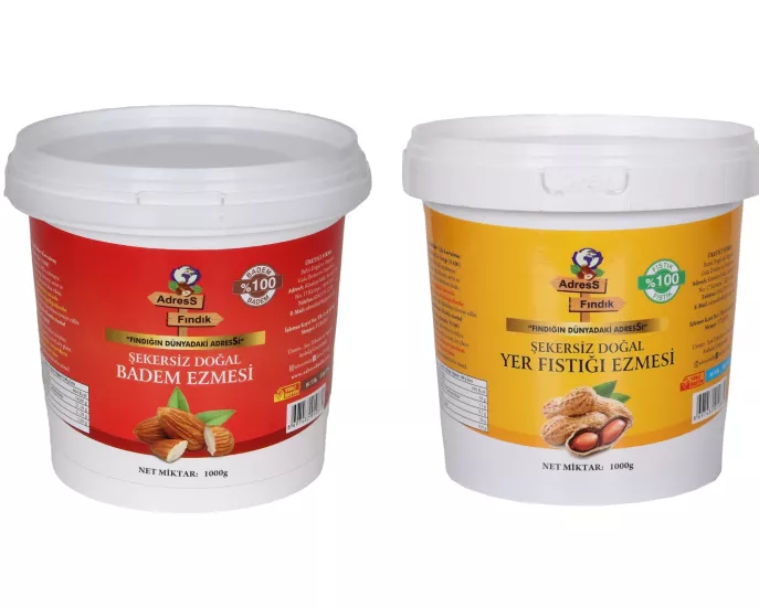 ŞEKERSİZ BADEM+YER FISTIĞI EZMESİ SETİ 1000 g*2