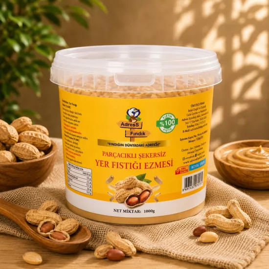 PARÇACIKLI ŞEKERSİZ DOĞAL YER FISTIĞI EZMESİ 1 Kg