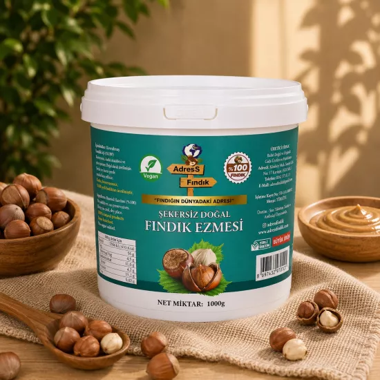 ŞEKERSİZ DOĞAL  FINDIK EZMESİ 1 Kg