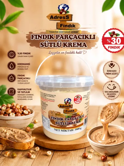 FINDIK PARÇACIKLI SÜTLÜ KREMA 1 Kg