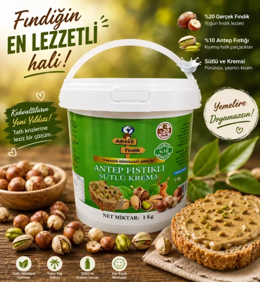 ANTEP FISTIKLI SÜTLÜ KREMA 1 Kg
