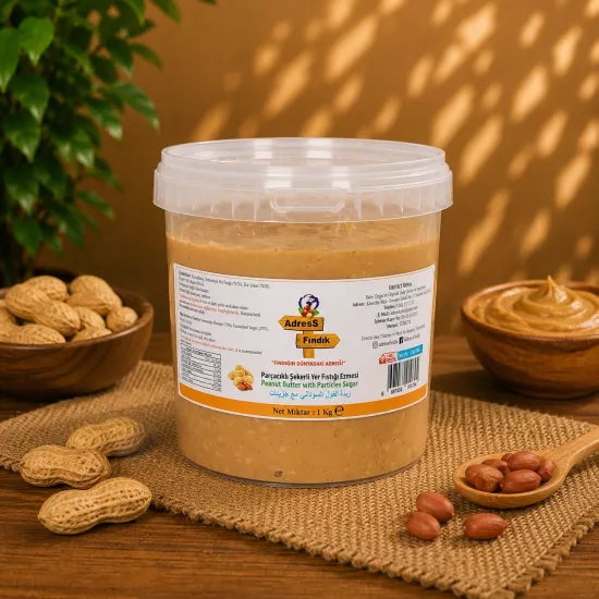 Parçacıklı Şekerli Yer Fıstığı Ezmesi 1 Kg